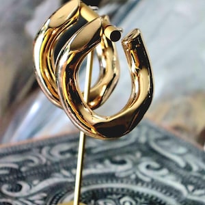 Modern Abstract Chunky Hoop Earrings