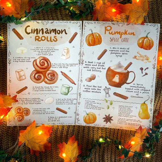 cozy recipe, fall illustration, bakery, pastry shop