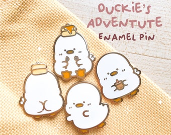 Duckie Adventure Hard Enamel Pin | Cute Kawaii Pin | Original Art | Animal pin
