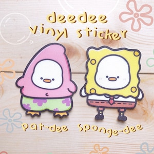 Spongedee Patdee Ducky Waterproof Vinyl Stickers | Cute Unique Stickers | Chibi Sticker Pack | Planner Stickers