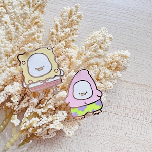 Pin de esponja y estrella / Pin Kawaii / Pines lindos de animales de dibujos animados