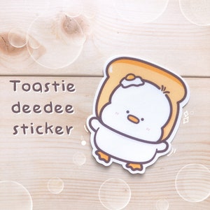Deedee Toast y Egg Ducky Pegatinas de vinilo impermeables / Lindas pegatinas únicas / Paquete de pegatinas Chibi / Pegatinas del planificador