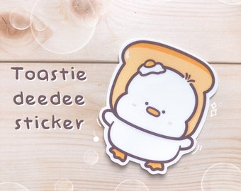 Deedee Toast and Egg Ducky Waterproof Vinyl Stickers | Cute Unique Stickers | Chibi Sticker Pack | Planner Stickers