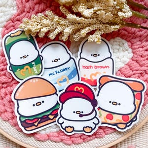 Fast Food Duck Vinyl Sticker | Cute Kawaii Stationaries | Waterproof Sticker | Planner