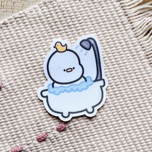 Shower Bath tub Duck Waterproof Vinyl Stickers | Cute Stickers | Chibi Sticker Pack | Planner Stickers | Die cut sticker | laptop sticker