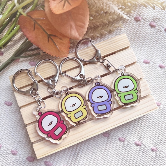 deeayewhycrafts Duck Tubby Deedee Acrylic Keychain | Kawaii Animal Keychain | Key Charms | Key Accessories | Duckling | Keyring