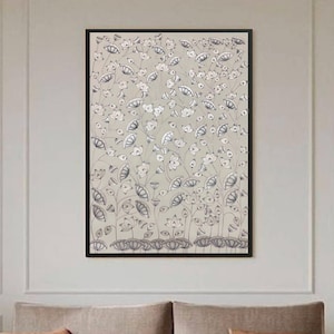 Silver Lotus Pond Pichwai Painting Wall Decor Kamal Talai Handmade Floral Design, Indian Decor Paintings, Wall Art