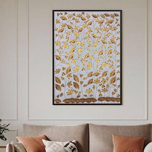 Golden Lotus Pond Pichwai Painting Wall Decor Kamal Talai Handmade Floral Design, Indian Decor Paintings, Wall Art