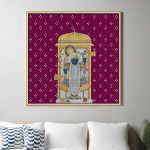 Shrinath ji Pichwai Painting On Cloth, Indian Pichwai Painting, Wall Hanging ,Home decor ,Art ,Handmade Painting, Indian Art