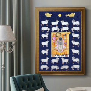 Shrinath ji Pichwai Painting On Cloth, Indian Pichwai Painting, Home Decor, Wall decor, Indian Painting