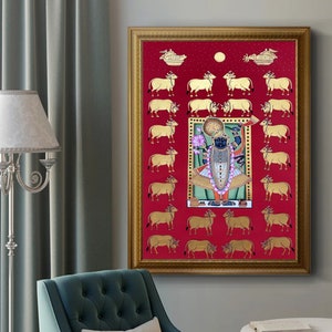 Shrinath ji Pichwai Painting On Cloth, Indian Pichwai Painting, Home Decor, Wall decor, Indian Painting