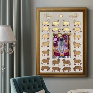 Shrinath ji Pichwai Painting On Cloth, Indian Pichwai Painting, Home Decor, Wall decor, Indian Painting