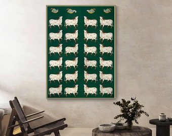 Gopashtami Cow Pichwai Pittura Tradizionale pittura indiana Pichwai, regalo di arredamento per la casa, arte della parete