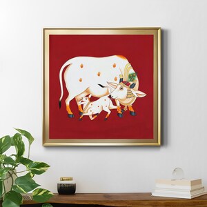 Cow Pichwai Painting Traditional Indian Pichwai Painting, Home decor Art, Wall Art