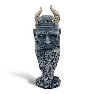 God Of War | Mimir Bust | V2 | Unique Edition | Gold Colored Horn Details |