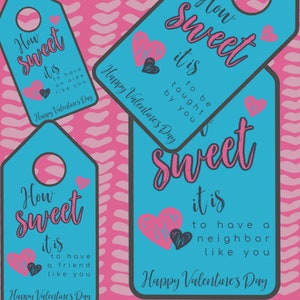 Printable How Sweet It is Valentine&#39;s Day Gift Tags, Classroom Valentine&#39;s Day Cards for Kids, Valentine&#39;s Day Gift Tags, Instant Download