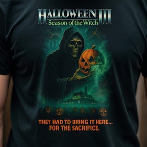 Halloween III Season of the Witch T-Shirt, Horror Movie Cult Classic Tee, Spooky Halloween Gift, Silver Shamrock Shirt
