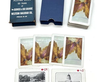 Denver & Rio Grande Western Railroad Souvenir Playing Cards 53 Views Vintage 50s
