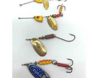 Vintage Mepps Eddinger Angelköder Lot von 4 Multicolor Spinner Baits