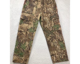 Vintage Tarantulas Fleece Cargo Pants Mens XL Realtree Camouflage Hunting USA