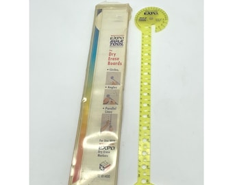Sanford Expo Rule Tool 81400 Yellow Vintage Compass Protractor T-Square Ruler
