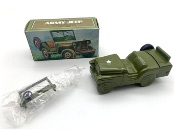 Vintage Avon Army Jeep After Shave Decanter, Full w/ Original Box