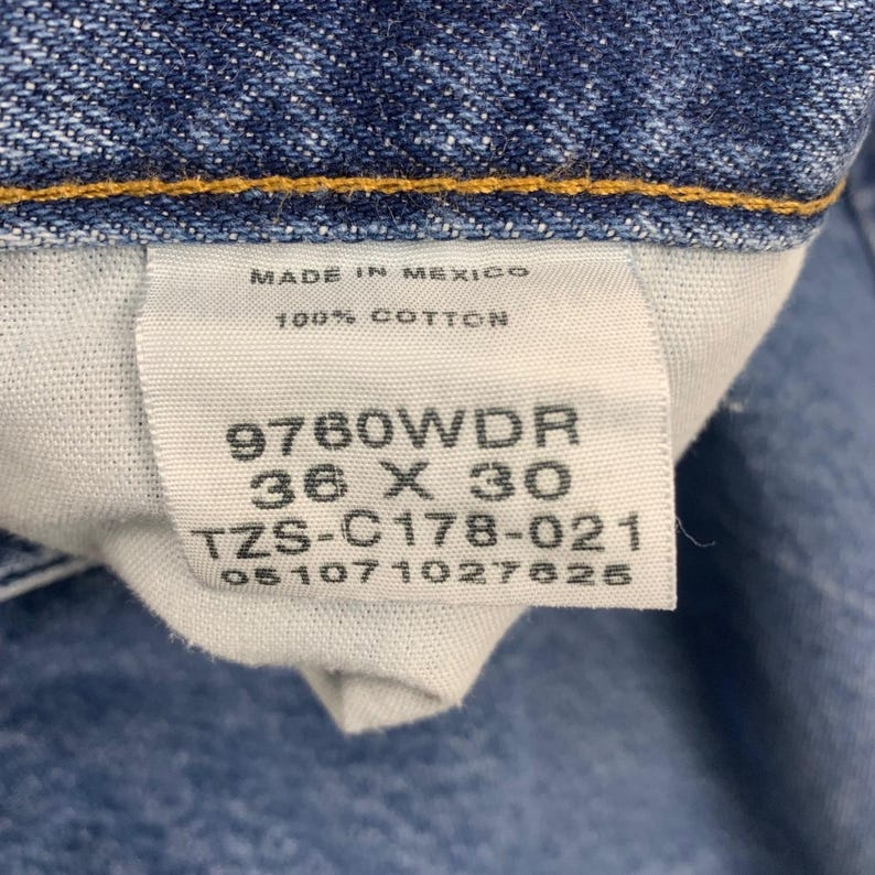 Vintage 1997 Wrangler Hero Jeans Herren 36x30 Blau Medium Wash Gerades Bein Bild 6