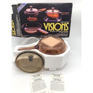 Juego de iniciación de utensilios de cocina de vidrio ámbar Visions by Corning de 5 piezas V-168 LEER