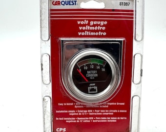 NOS Carquest 81397 Volt Gauge 12V Negative Ground Chrome Vintage New