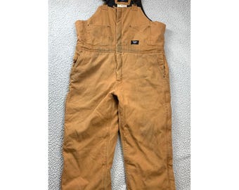 Vintage Walls Blizzard Pruf Overalls Mens XL Regular Brown Insulated Canvas Bibs