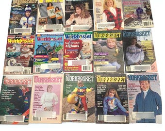The Workbasket Magazine Lot 33 Issues 80s 90s Vintage Knitting Crochet Patterns