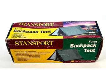 Vintage NOS Stansport Scout Backpack Tent 2 Person Green A-Frame 713-84-B SEALED