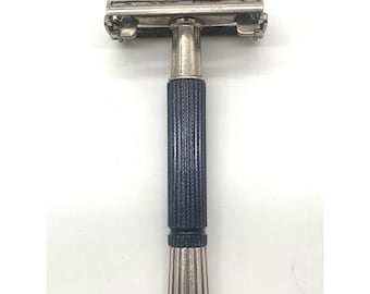 Gillette Super Speed Safety Razor Mens OS Black Silver Butterfly TTO Vintage