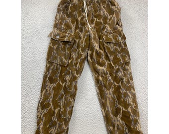 Vintage Duck Hunter Camo Fleece Cargo Pants Mens 30x31 Brown Hunting Vtg