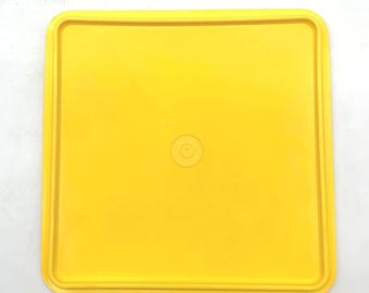 Tupperware Square Replacement Lid 515G-12 Yellow 10 Inch Seal