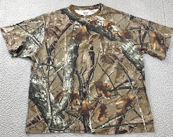 Outfitters Ridge T-Shirt Mens XL Brown Fusion 3-D Camo Cotton Pocket Hunting Tee