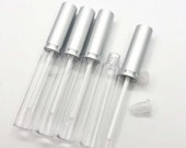 Eyeliner Tube Container,Eye Oil Liquid Tube Bottle,Aluminum Silver Cap Plastic Eyeliner Tube,Refillable Eyelash Growth Liquid Bottle