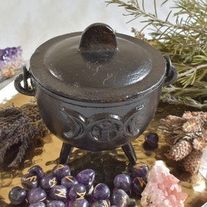 Witch's Cauldron | Goddess | incense burner - incense burner - charcoal - natural incense - Purification Ritual - Fumigation - censer