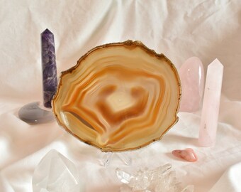 Slice of NATURAL AGATE - Semi-precious stone for lithotherapy and natural decoration - Crystal to harmonize the chakras