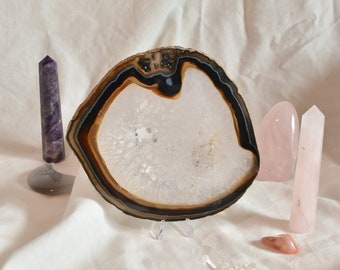 Slice of NATURAL AGATE - Semi-precious stone for lithotherapy and natural decoration - Crystal to harmonize the chakras