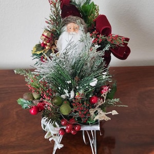 Santa in his sleigh. A smaller design perfect for your Christmas display, Holiday Décor, Christmas Table, Table Center piece, Sleigh gifts