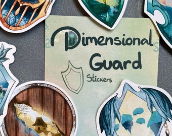 Dimensional Guard - Fantasy shields stickers - Paper scrapbook stickers - 15pcs