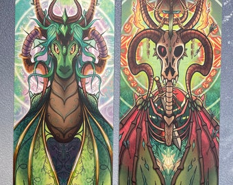 Dragonkin Long Rest - 2-sided illustrated bookmark - Perfect for DnD and Fantasy Book Lovers