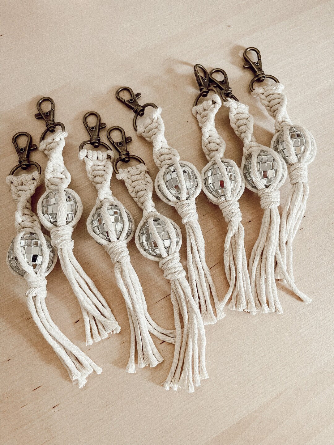 Macrame Disco Ball Keychain - Etsy