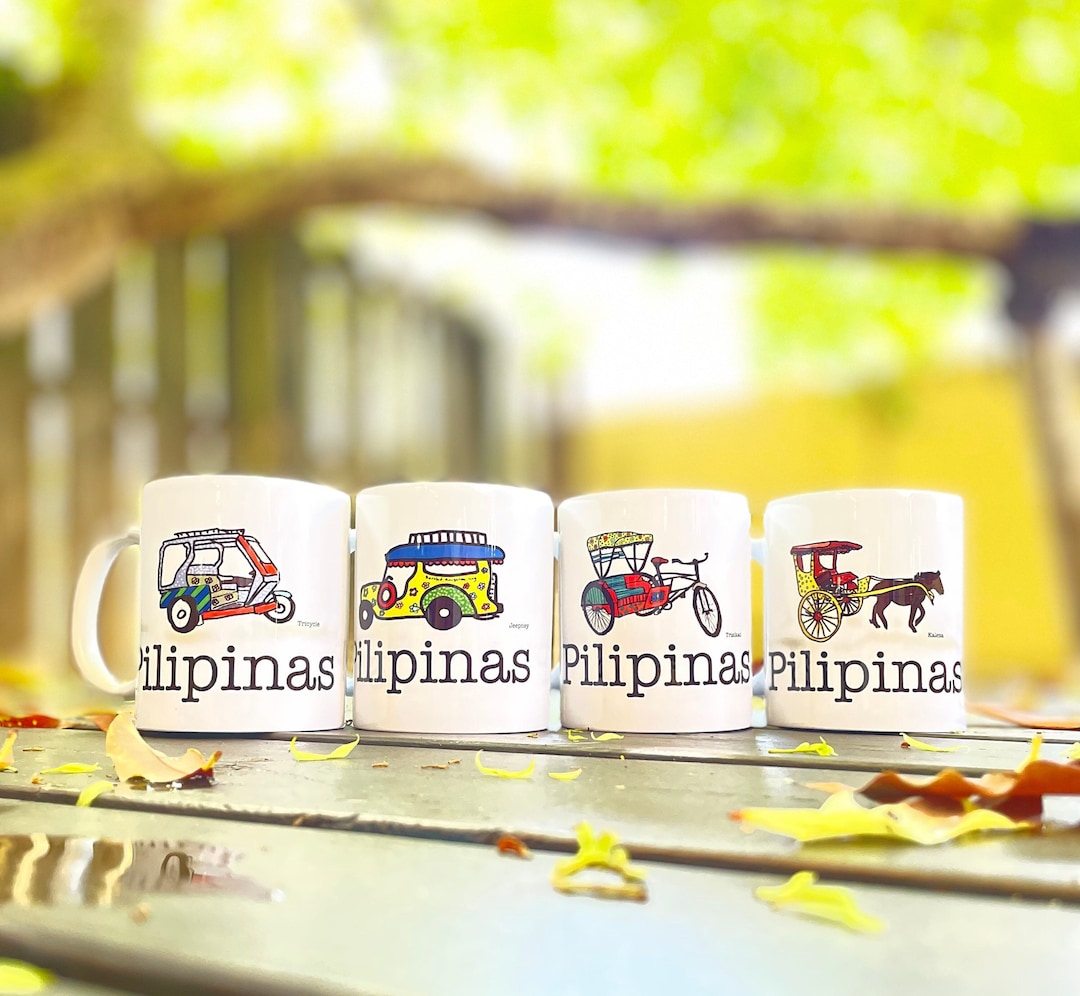 Philippine Themed Mugs Mug Gift Set Jeepney Pinoy Etsy
