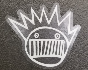 Ween Sticker; White Boognish on Clear Sticker