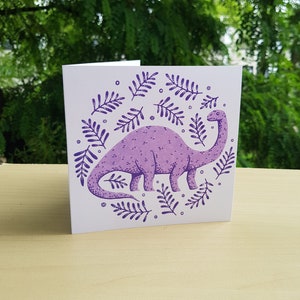 Cartão de felicitações quadrado dinossauro Diplo