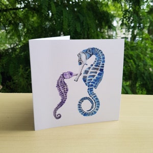 Seahorse Square Greeting Card
