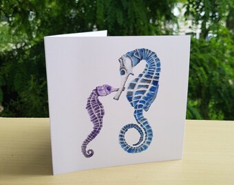 Seahorse Square Greeting Card