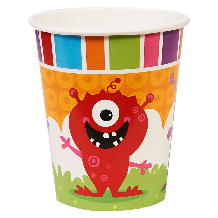 Monsters Themed Paper Cups 9 Oz. Monster Party Etsy